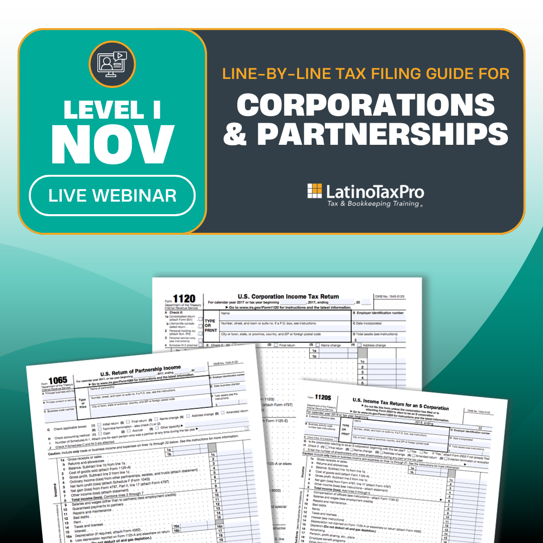 Level I November: Line-by-Line Tax Filing Guide for Corporations & Partnerships