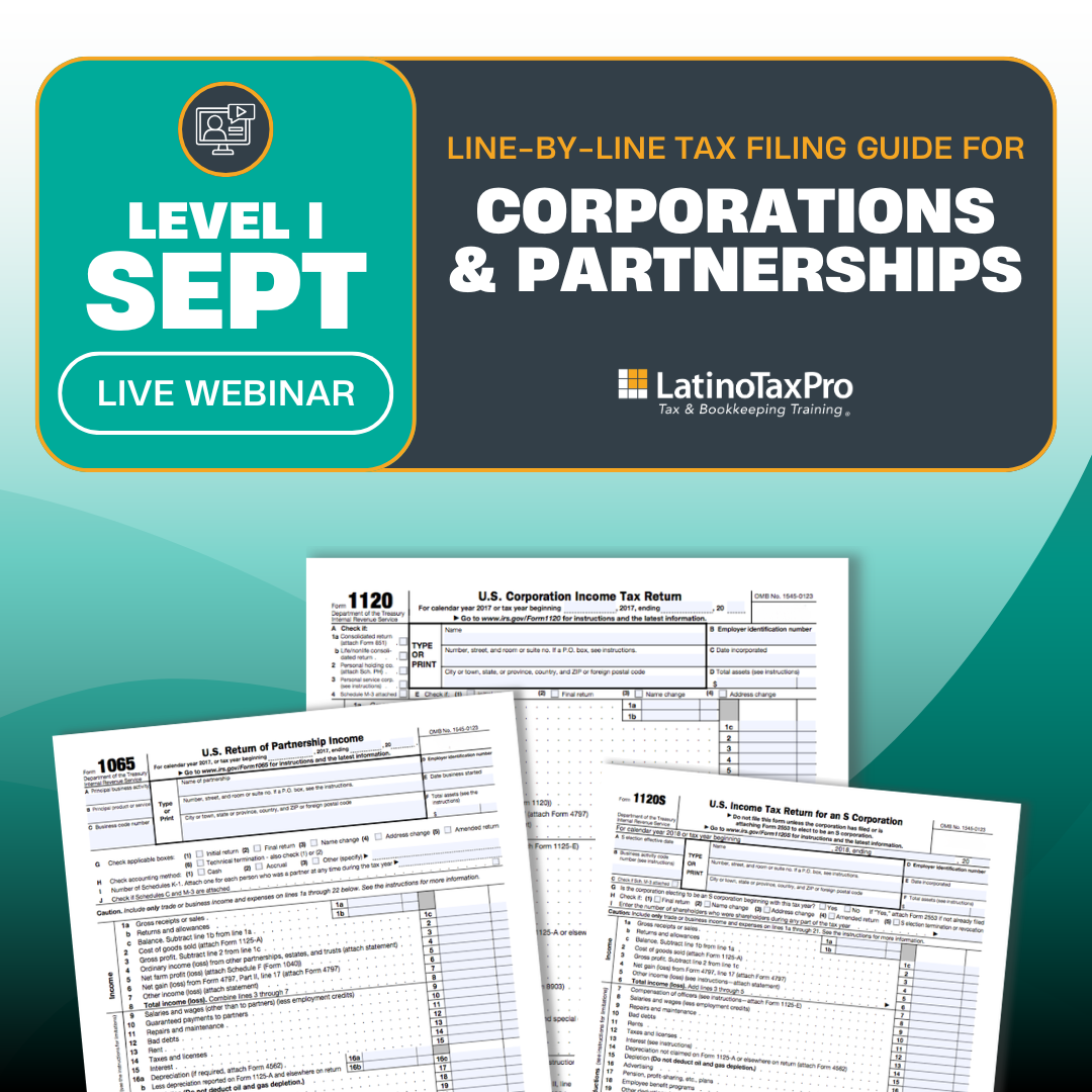 Level I September: Line-by-Line Tax Filing Guide for Corporations & Partnerships